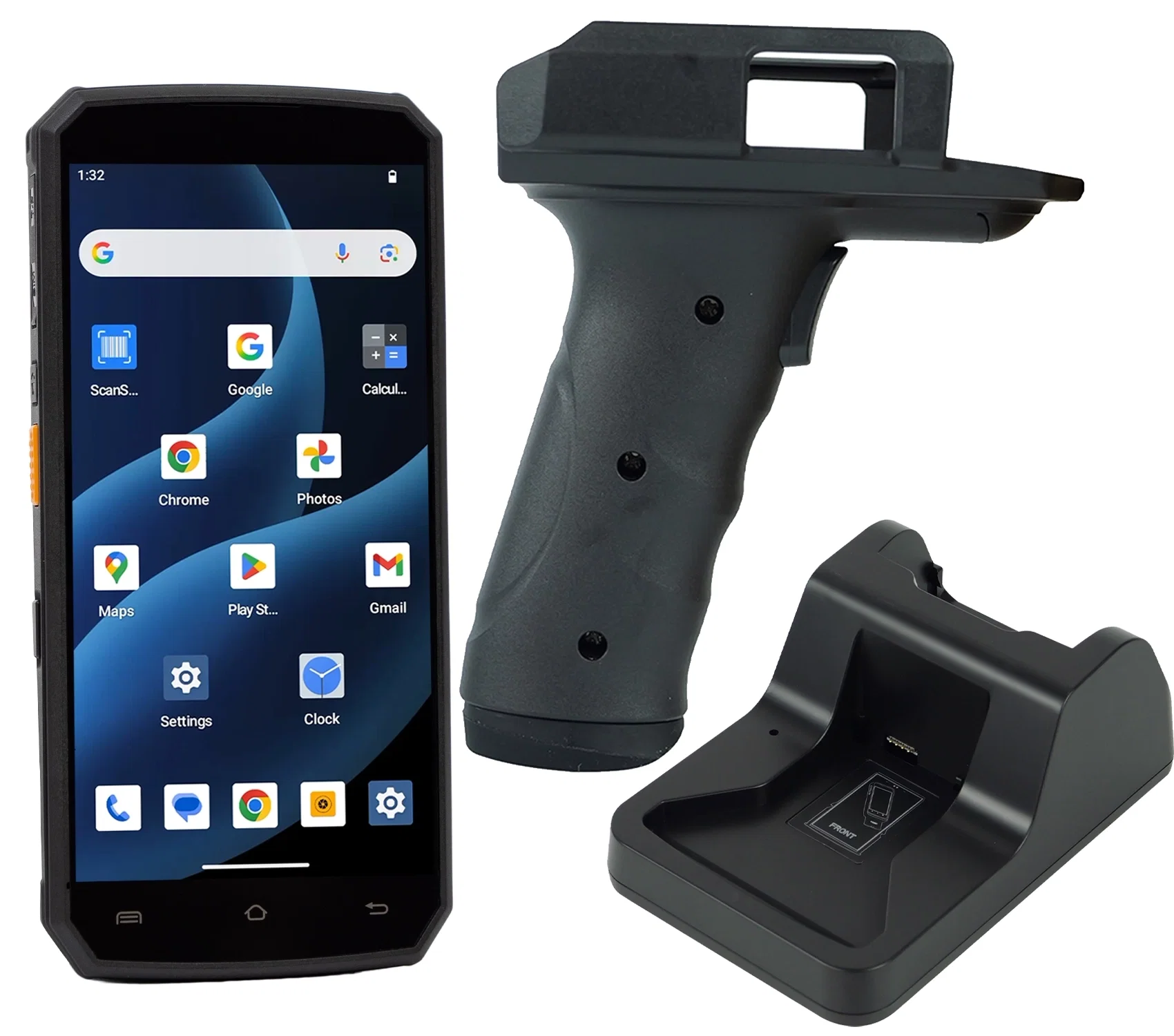 Terminal mobile AndroSavvy-200 en kit avec support GUN et station d'accueil