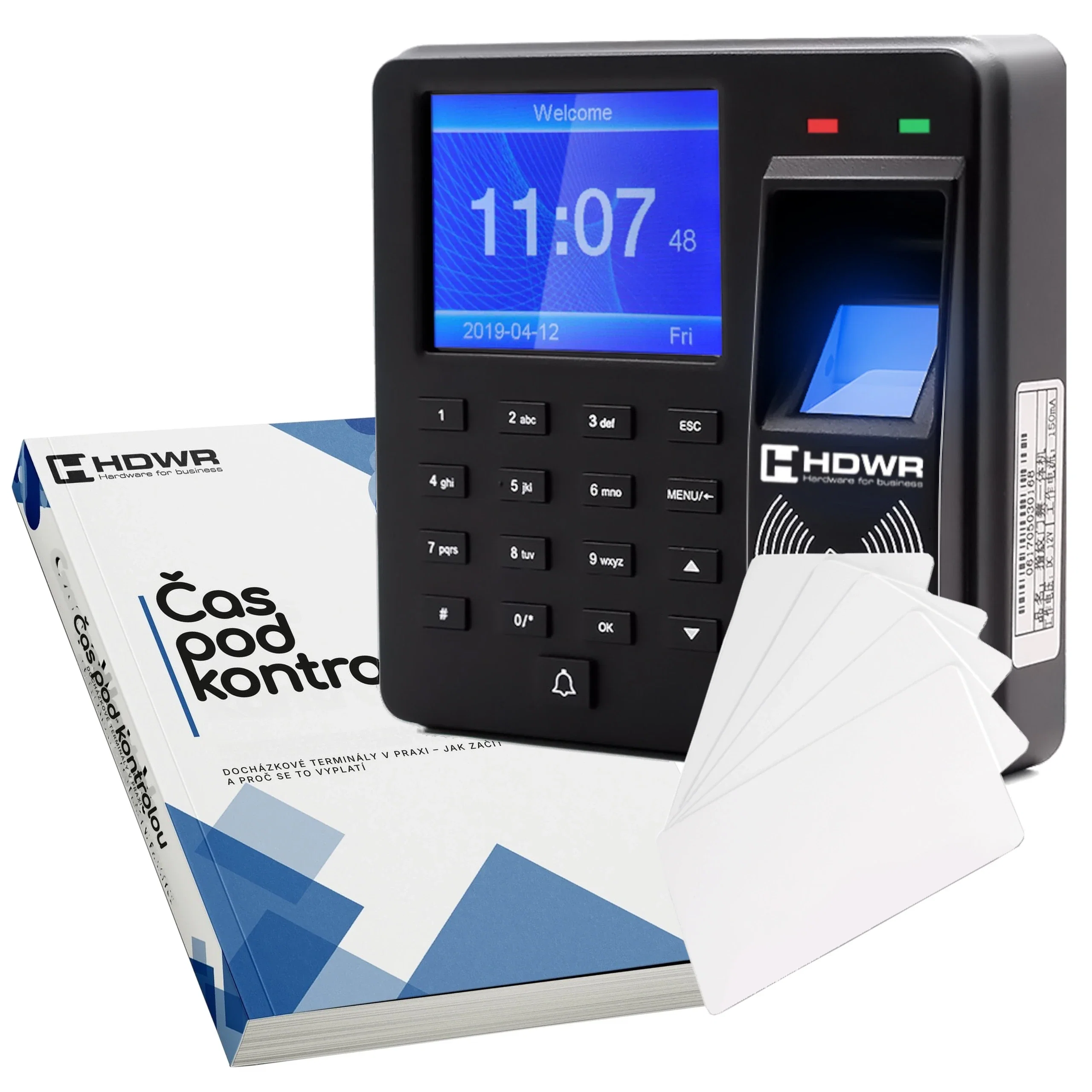 Docházkový terminál CTR10 s 15 RFID kartami a e-knihou „Čas pod kontrolou“ 12 Docházkový terminál CTR10 s 15 RFID kartami a e-knihou „Čas pod kontrolou“