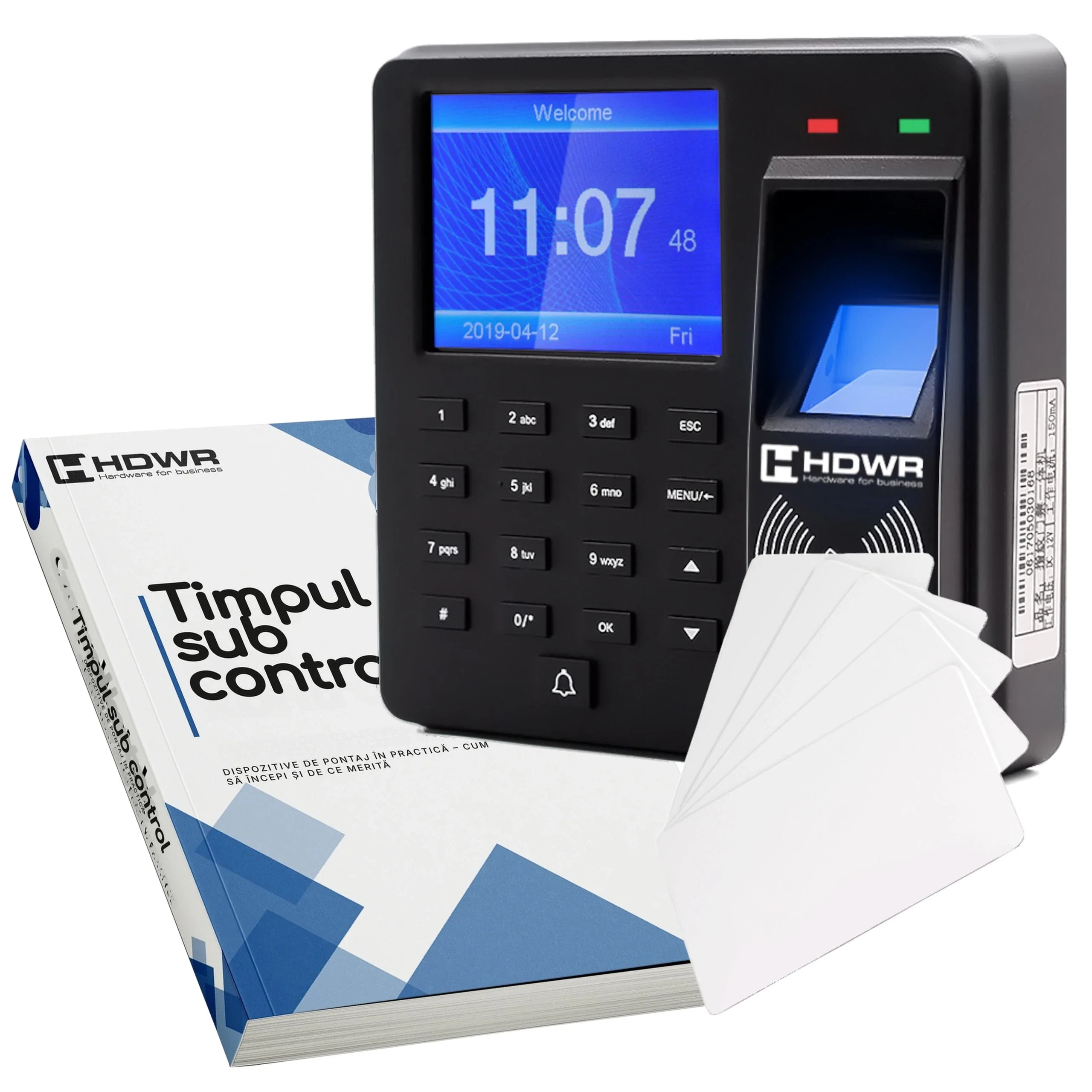 Dispozitiv de pontaj CTR10 cu 15 carduri RFID și e-book-ul „Timpul sub control”