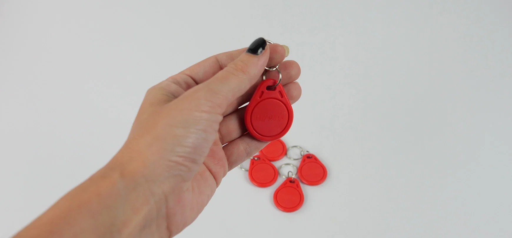 Waterproof red RFID key fobs