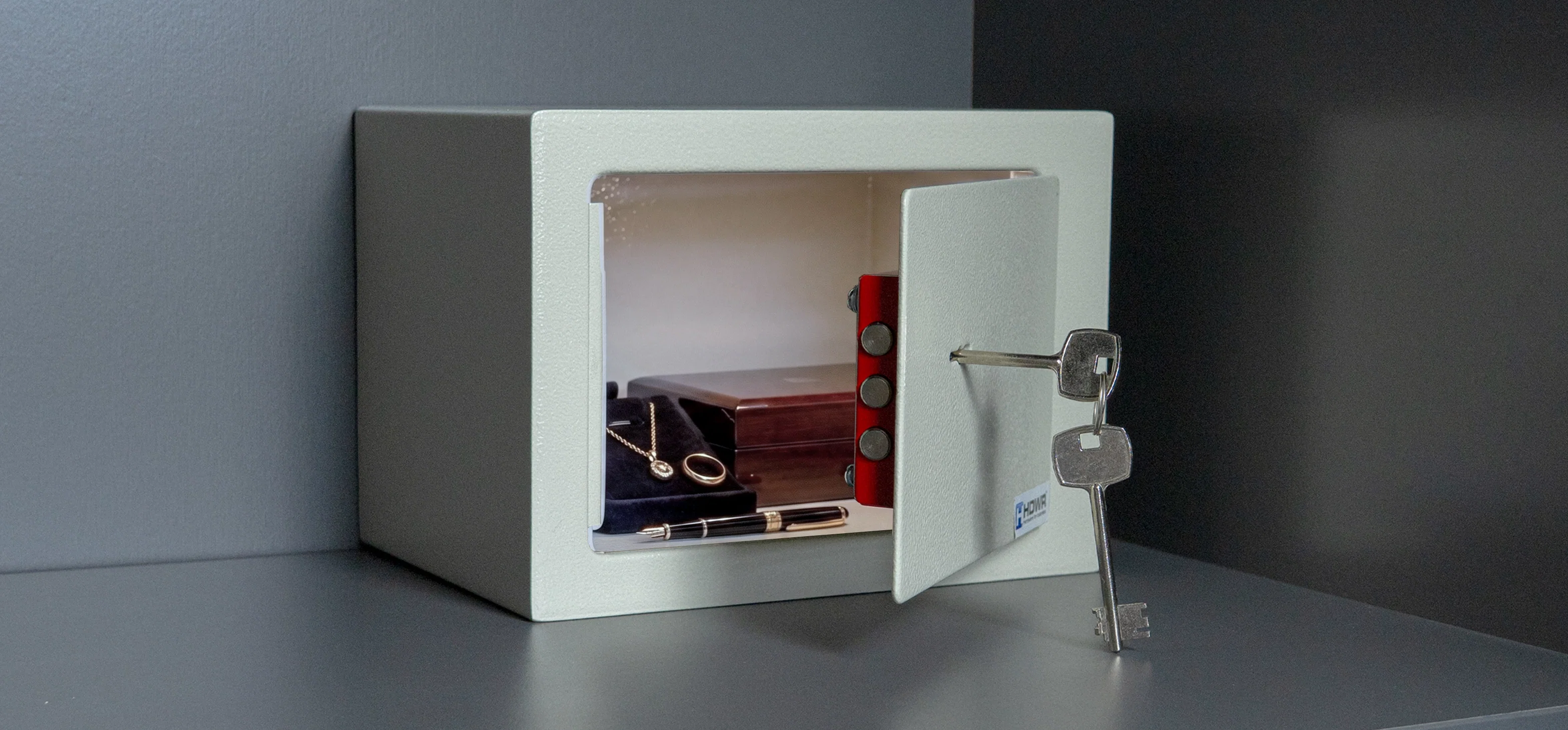 Sicherer Tresor für Geld, Dokumente und Wertsachen, abschließbar, aus Stahl, kompakt SecureBox-10