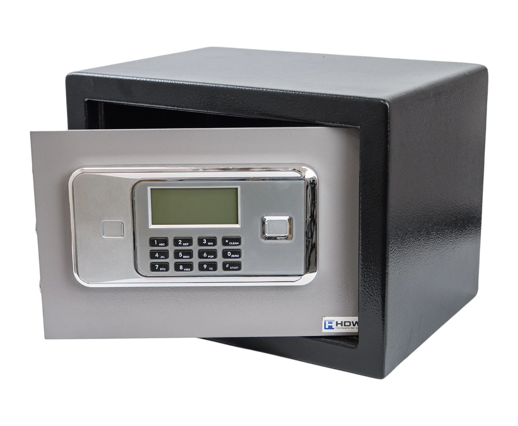 Sejf elektroniczny z zamkiem na kod PIN i na klucz i ekrnaem LCD, solidny SecureBox-25