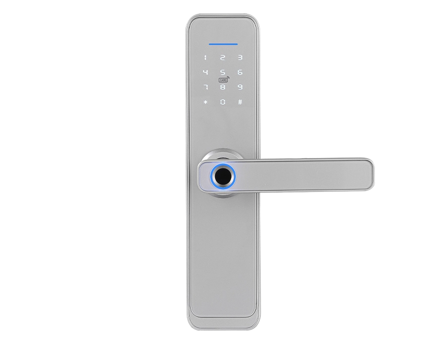 Elektroniskt dörrhandtag med åtkomstkontroll för RFID-fingeravtryckskort SecureEntry-HL200