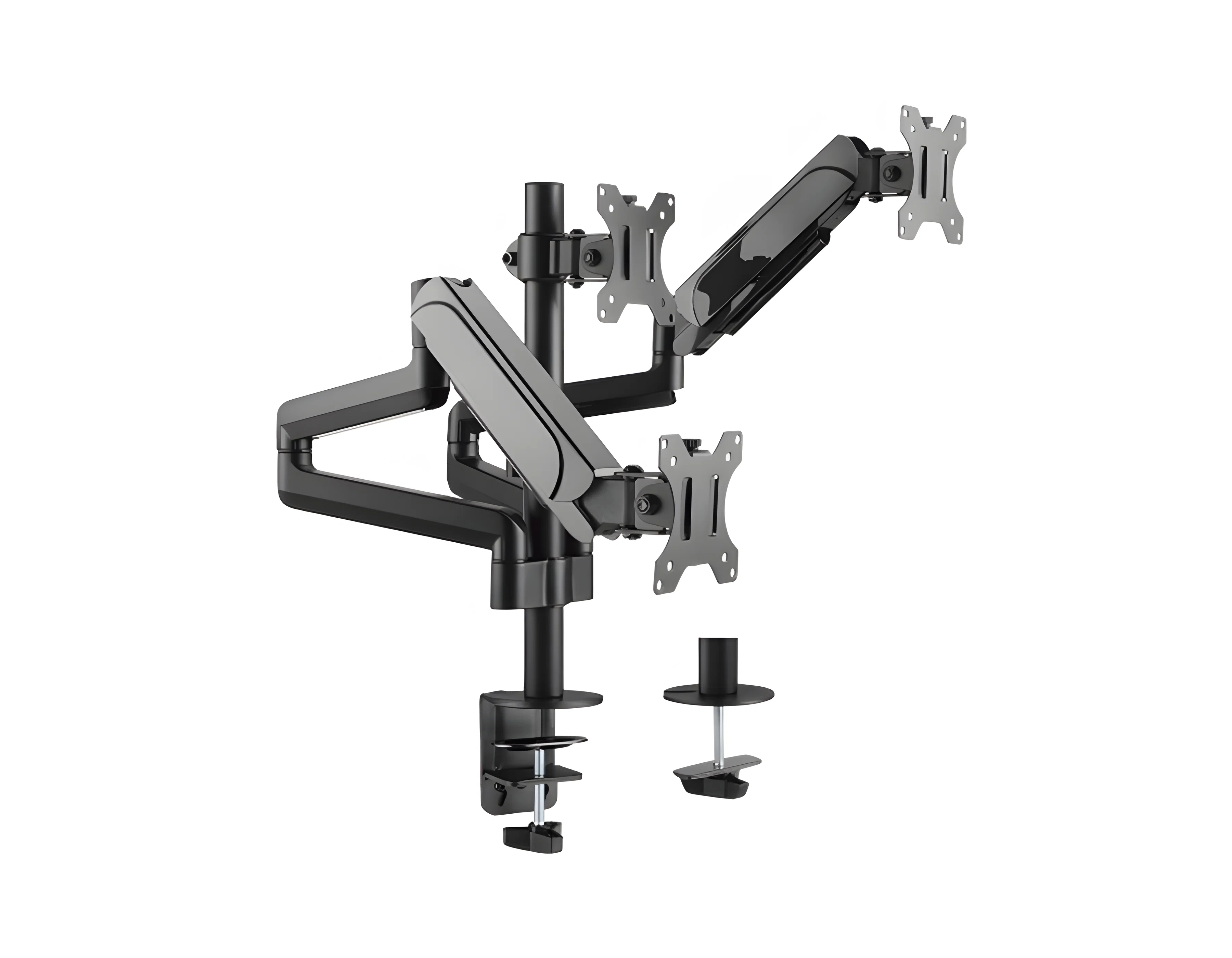 Soporte triple monitor HDWR SolidHand-AS03 en escritorio