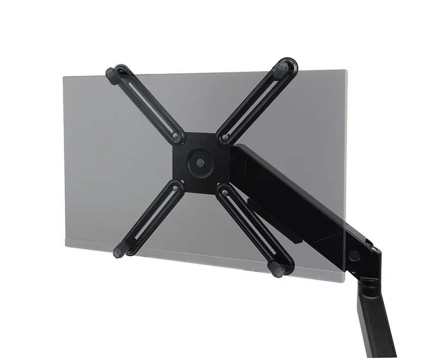 VESA-Adapter 75x75 und 100x100 mit vier Armen an der Monitorrückseite SolidHand-M01