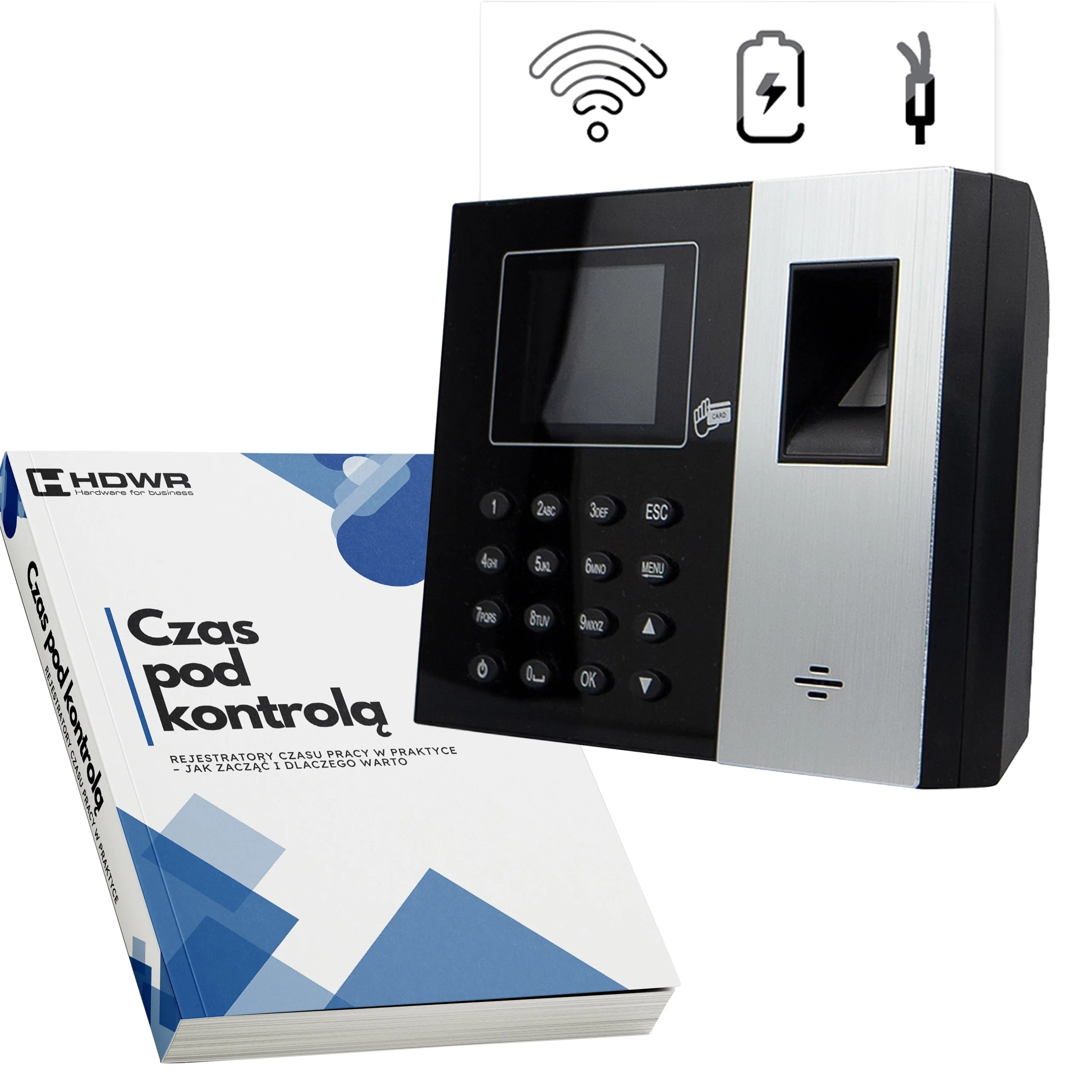 Rejestrator czasu pracy TimeLok-300 od HDWR w zestawie z e-bookiem Czas pod kontrolą