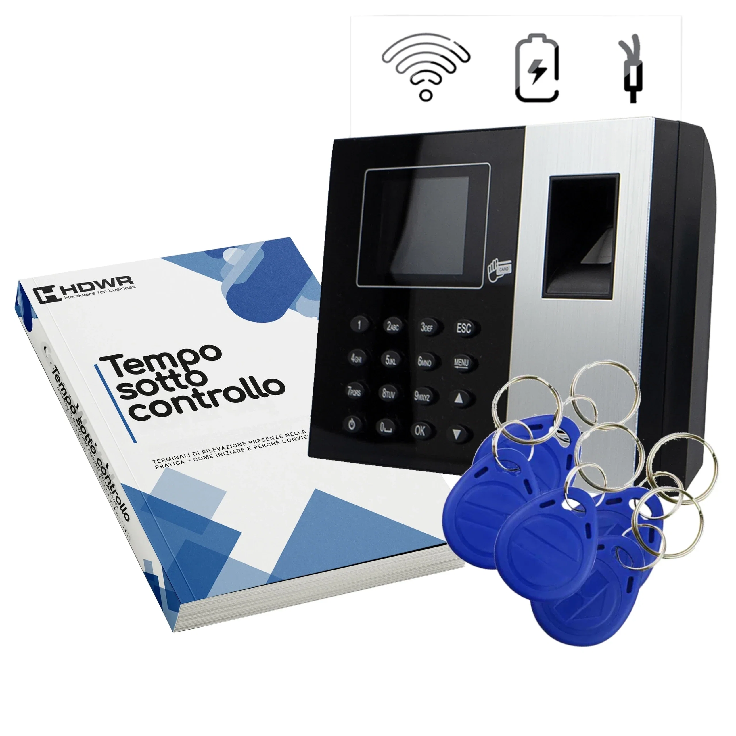 Terminale rilevazione presenze TimeLok-300 con 15 portachiavi RFID e l’e-book «Tempo sotto controllo» 12 Terminale rilevazione presenze TimeLok-300 con 15 portachiavi RFID e l’e-book «Tempo sotto controllo»