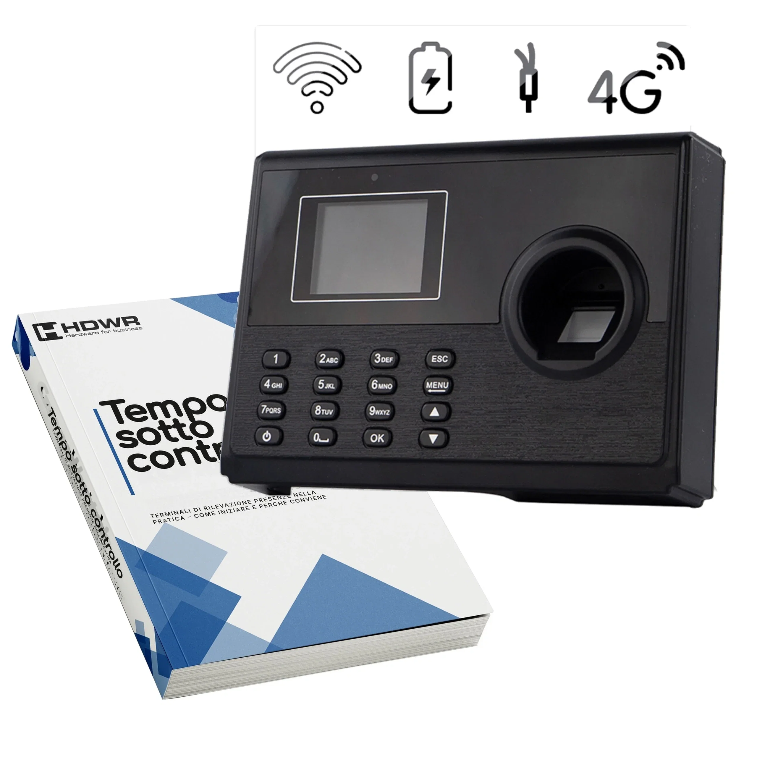 Terminale di rilevazione presenze TimeLok-400 di HDWR con l’e-book Tempo sotto controllo