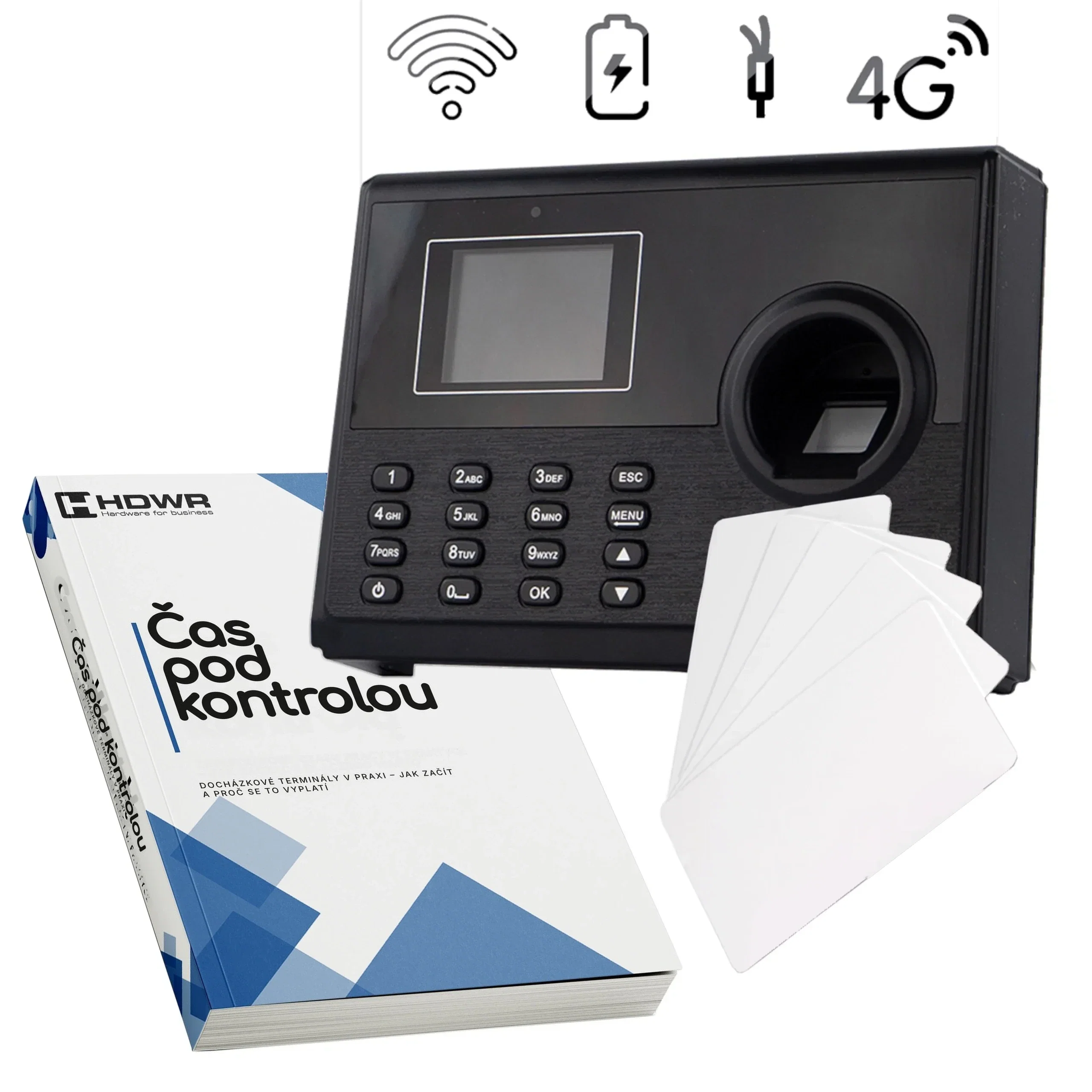 Docházkový terminál TimeLok-400 s 15 RFID kartami a e-knihou „Čas pod kontrolou“ 12 Docházkový terminál TimeLok-400 s 15 RFID kartami a e-knihou „Čas pod kontrolou“