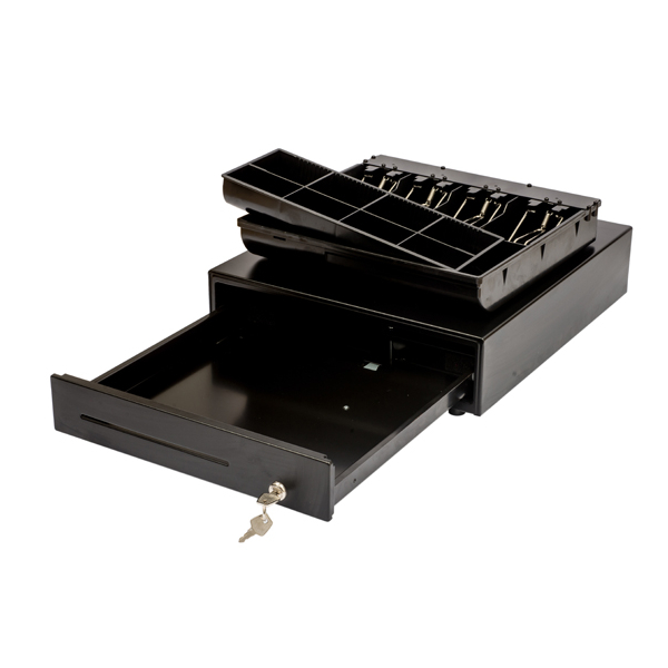 The HD-KR35 cash drawer is solidly constructed from thick cold-rolled steel
