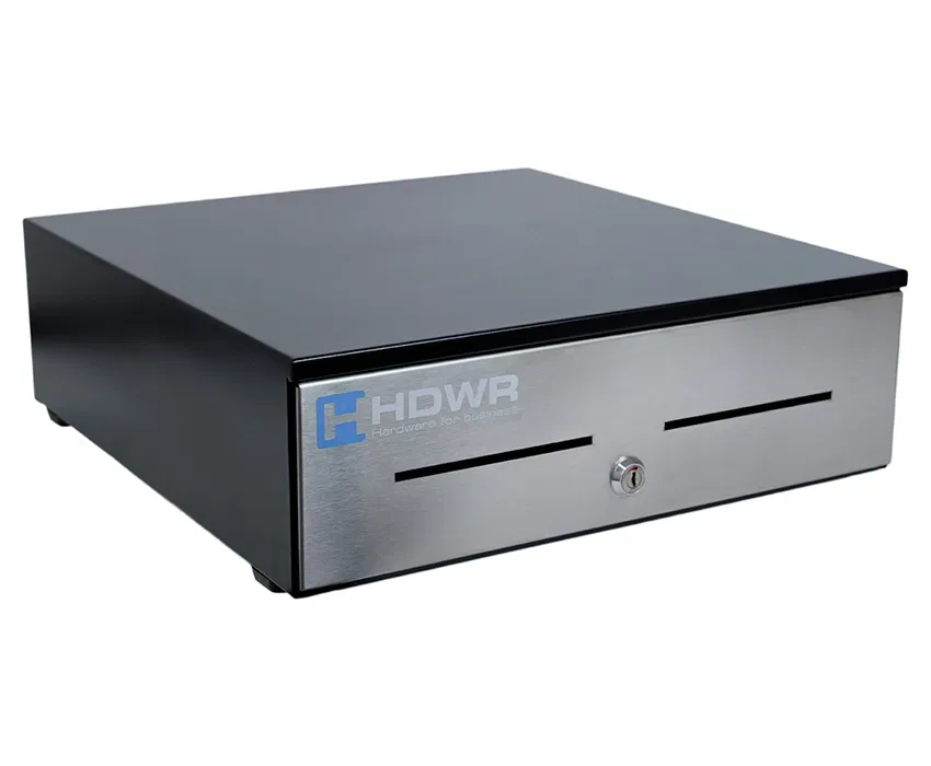 Kassenschublade für Registrierkasse schwarz mit silberner Front SecurePRO-415S