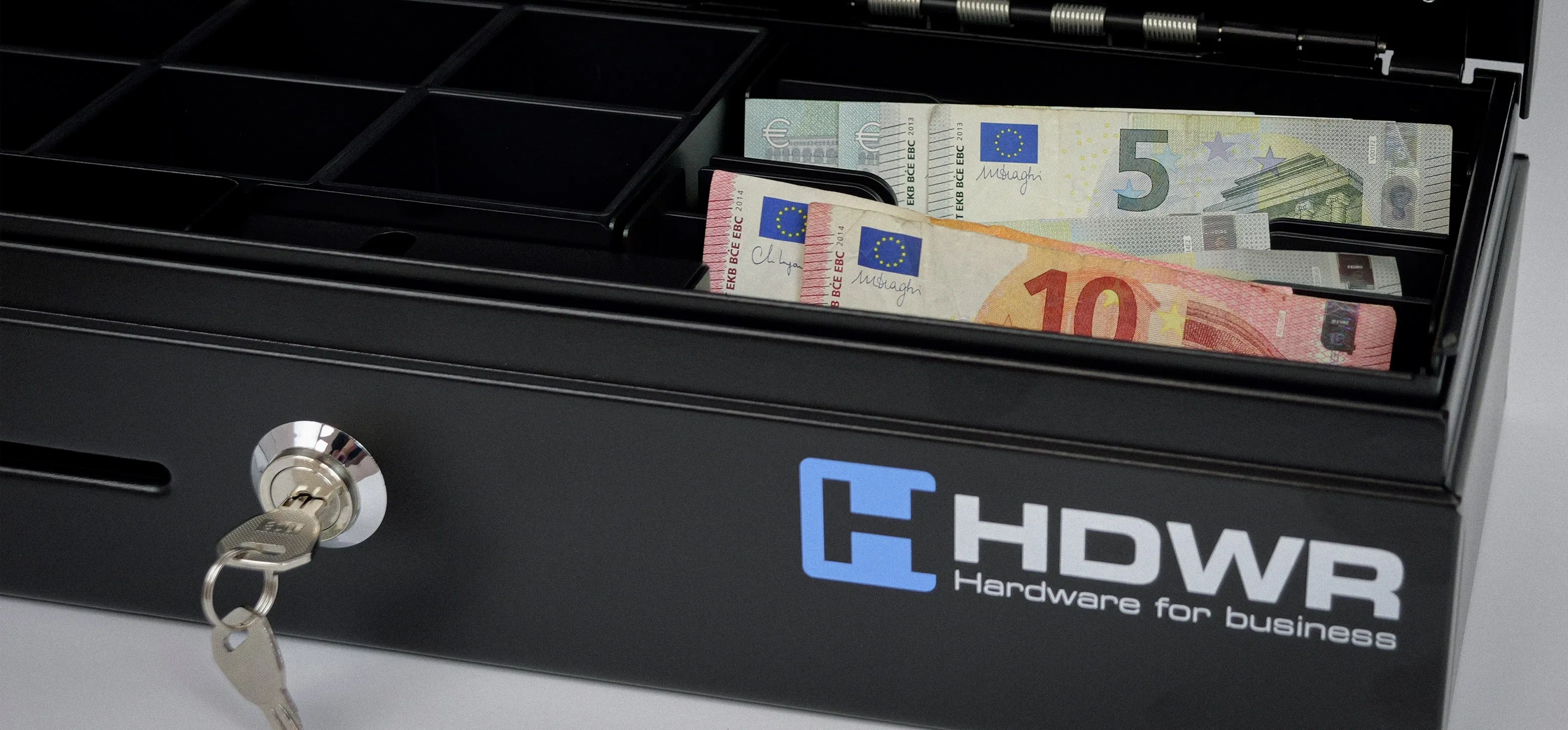 Kassenbox mit Schlüsselschloss, großes Fassungsvermögen, securePRO-460