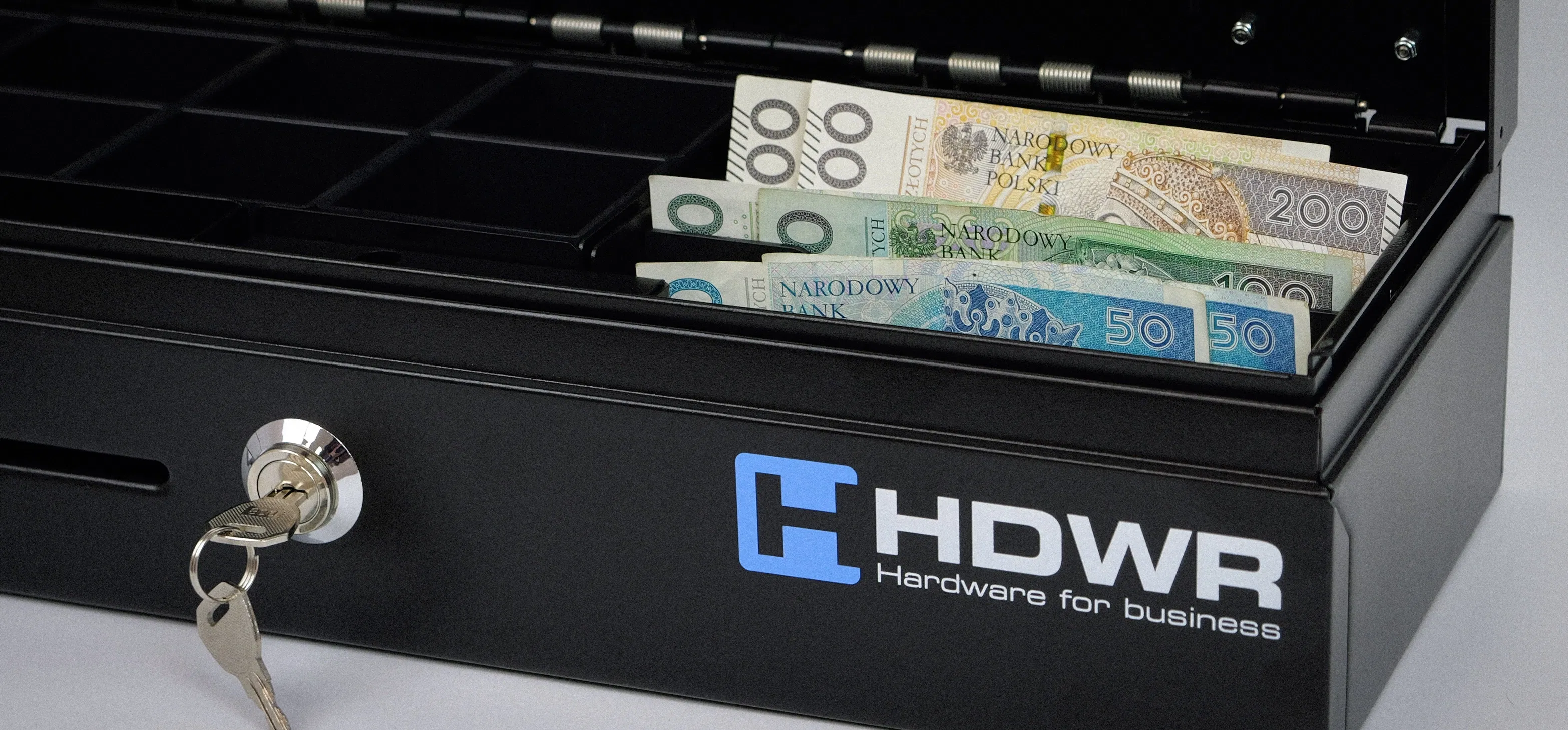 Kassenbox mit Schlüsselschloss, großes Fassungsvermögen, securePRO-460