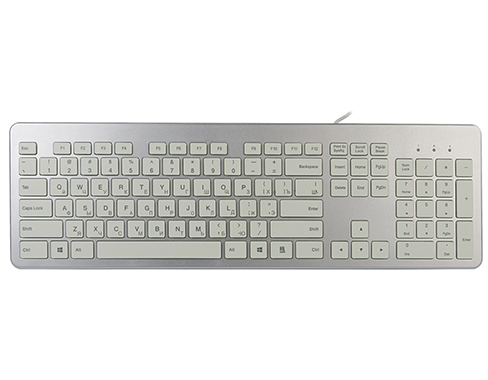 Klawiatura komputerowa przewodowa typerCLAW-PC120R w srebrnym kolorze