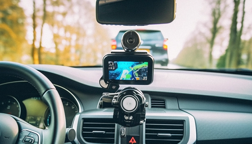 Kamera samochodowa przednia do rejestrowania trasy pojazdu