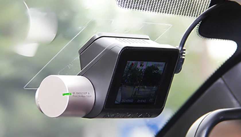 Car video recorder mounted on the front windshield